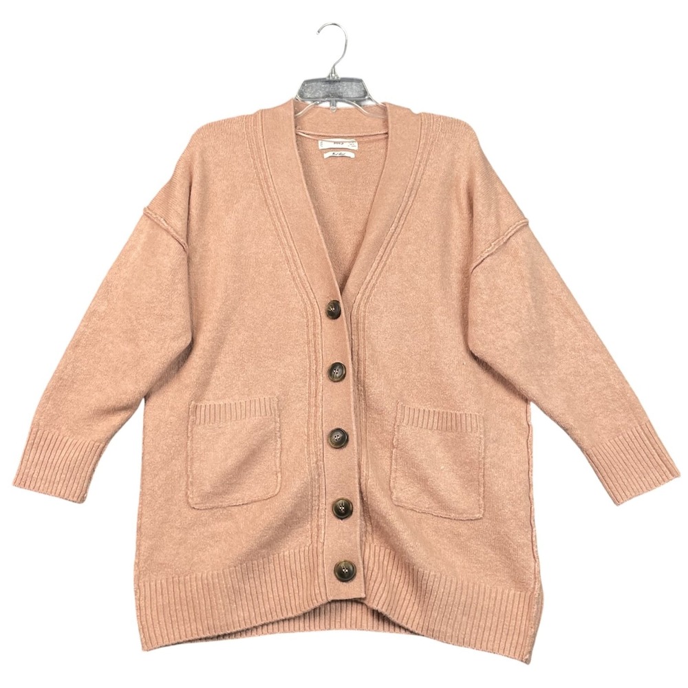 MNG Mango Cardigan Sweater Womens Medium Pink Wool Blend Corpore Gorpcore Preppy
